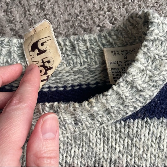 Gerard Works vintage gray striped wool blend sweater size small - Picture 9 of 9